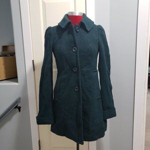 Wool Blend Green Coat